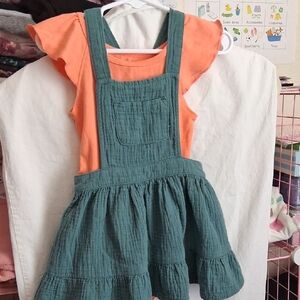 Orange Top with Green Pinafore Dress For18 Months Top Carters, Dress Cat&Jack
